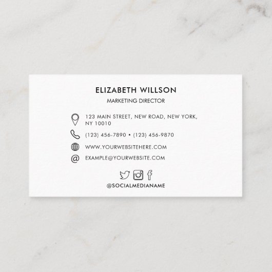 Moderne Trendy Professional QR Code Foto Visitekaartje (Achterkant)