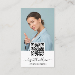 Moderne Trendy Professional QR Code Foto Visitekaartje