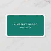 Moderne Trendy QR Code Groen Salon Visitekaartje (Voorkant)