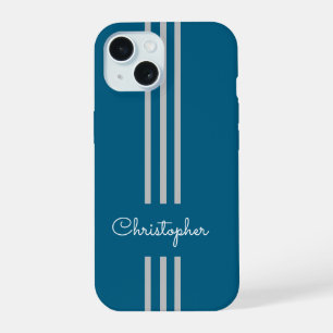 Moderne trendy race strepen gemerkt iPhone 15 case