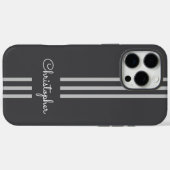 Moderne trendy race strepen gemonogrammeerd  Case-Mate iPhone case (Achterkant (horizontaal))