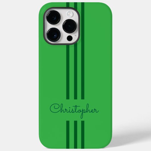 Moderne trendy race strepen gemonogrammeerd Case-Mate iPhone case (Achterkant)