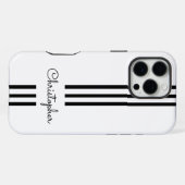 Moderne trendy race strepen gemonogrammeerd  iPhone hoesje (Achterkant horizontaal)