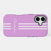 Moderne trendy racing strepen gemerkt iPhone 16 hoesje (Achterkant horizontaal)