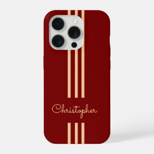 Moderne trendy racing strepen gemerkt iPhone 15 pro case