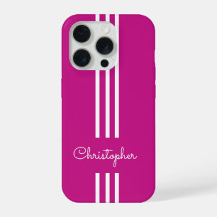 Moderne trendy racing strepen gemerkt iPhone 15 pro case