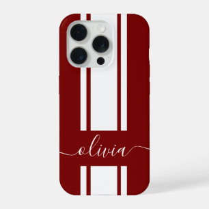 Moderne trendy racing strepen gemerkt iPhone 15 pro case