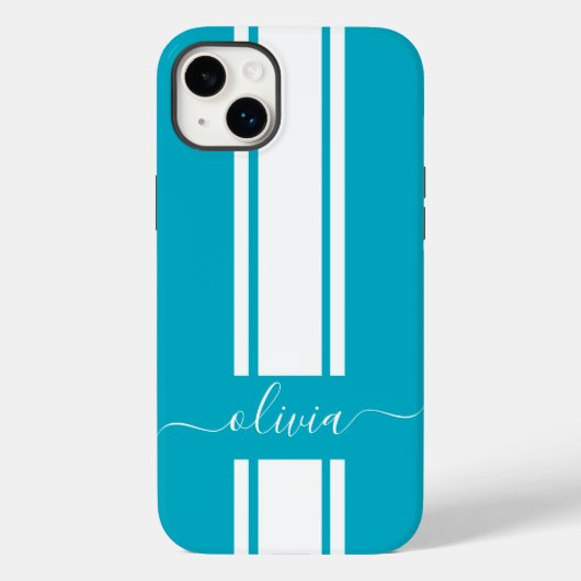 Moderne trendy racing strepen gemonogrammeerd  Case-Mate iPhone case (Achterkant)