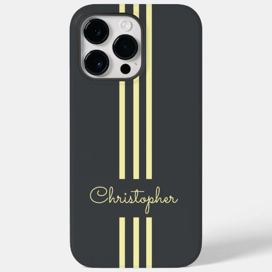 Moderne trendy racing strepen gemonogrammeerd Case-Mate iPhone case (Achterkant)