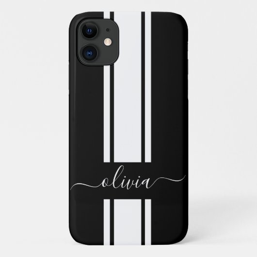 Moderne trendy racingstrepen gemerkt Case-Mate iPhone case (Achterkant)