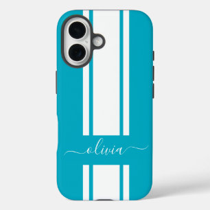 Moderne trendy racingstrepen gemerkt  iPhone 16 hoesje