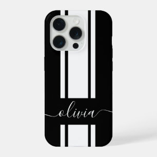 Moderne trendy racingstrepen gemerkt iPhone 15 pro case