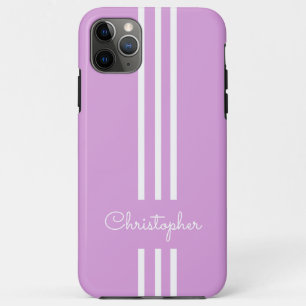 Moderne trendy racingstrepen gemonogrammeerd Case-Mate iPhone case