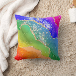 Moderne trendy regenboogglitter kussen