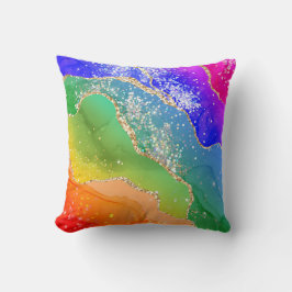 Moderne trendy regenboogglitter kussen