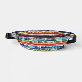 Moderne trendy regenboogkleuren artsy streeppatroo heuptasje