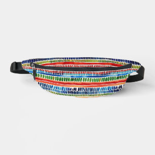 Moderne trendy regenboogkleuren artsy streeppatroo heuptasje