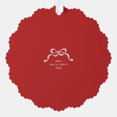 Moderne Trendy Retro Bows Foto Kerst Ornament Kaart (Achterkant)