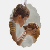 Moderne Trendy Retro Bows Foto Kerst Ornament Kaart (Links)