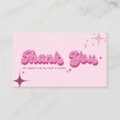 Moderne trendy retro roze script orde dank u visitekaartje (Voorkant)