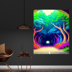 Moderne Trendy Retro Trippy Illustratie Poster