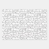 Moderne trendy rode, zwarte en witte kerst inpakpapier vel (Voorkant 2)