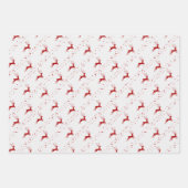 Moderne trendy rode, zwarte en witte kerst inpakpapier vel (Voorkant)