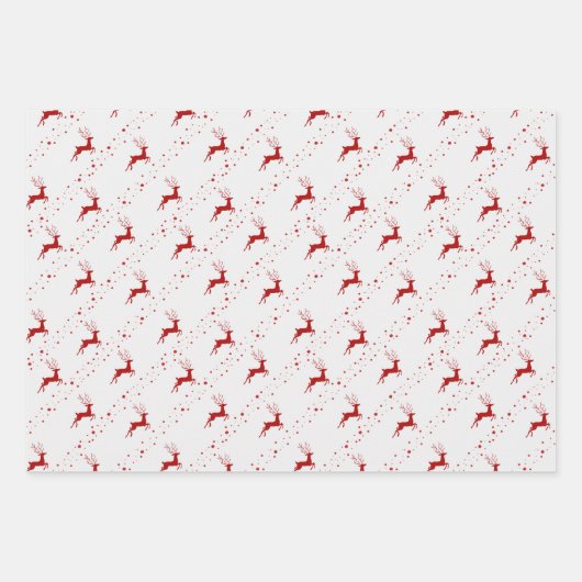 Moderne trendy rode, zwarte en witte kerst inpakpapier vel (Voorkant)