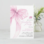 Moderne trendy roze boog afstudeerfeest kaart (Staand voorkant)