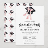 Moderne trendy roze boog afstuderen Cap Afstuderen Kaart (Voorkant / Achterkant)