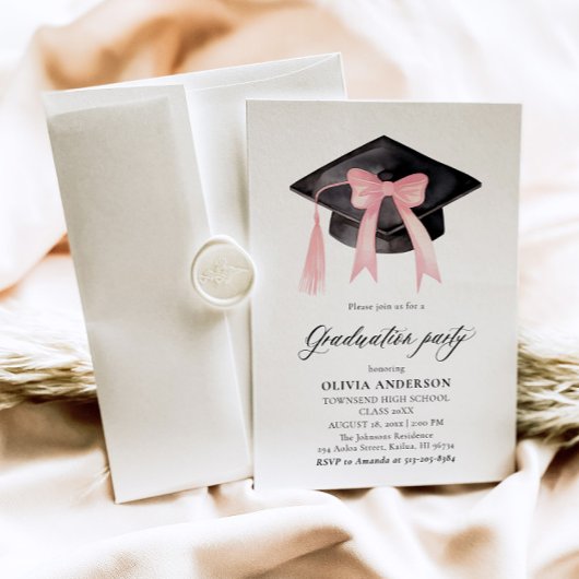 Moderne trendy roze boog afstuderen Cap Afstuderen Kaart