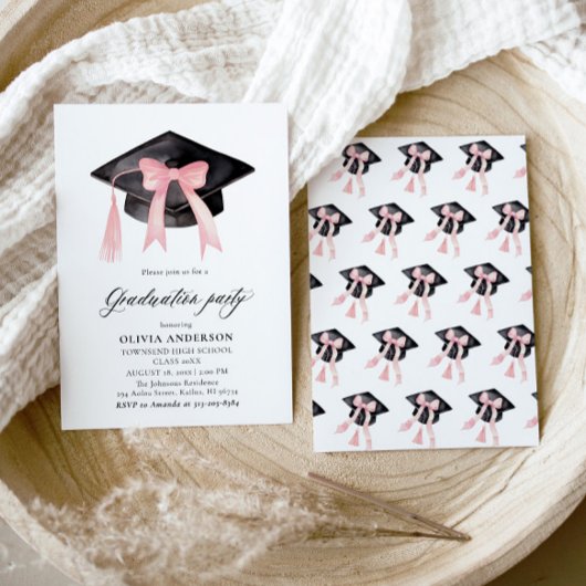 Moderne trendy roze boog afstuderen Cap Afstuderen Kaart