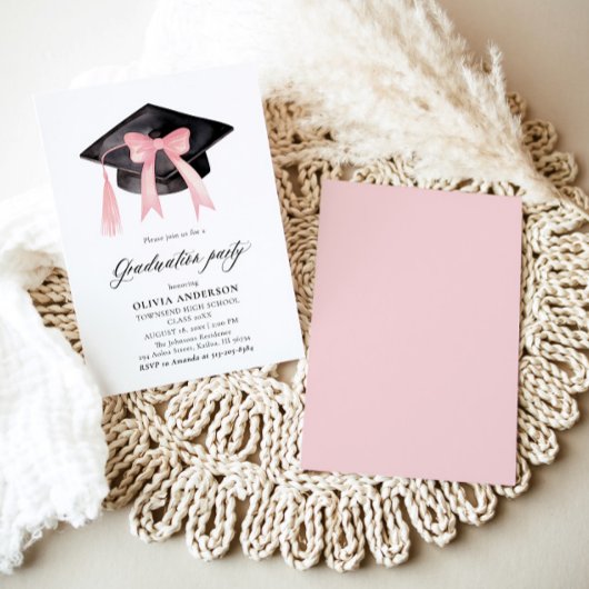 Moderne trendy roze boog afstuderen Cap Afstuderen Kaart