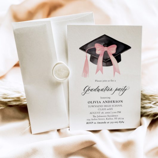 Moderne trendy roze boog afstuderen Cap Afstuderen Kaart