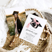 Moderne trendy roze boog afstuderen Cap Afstuderen Kaart