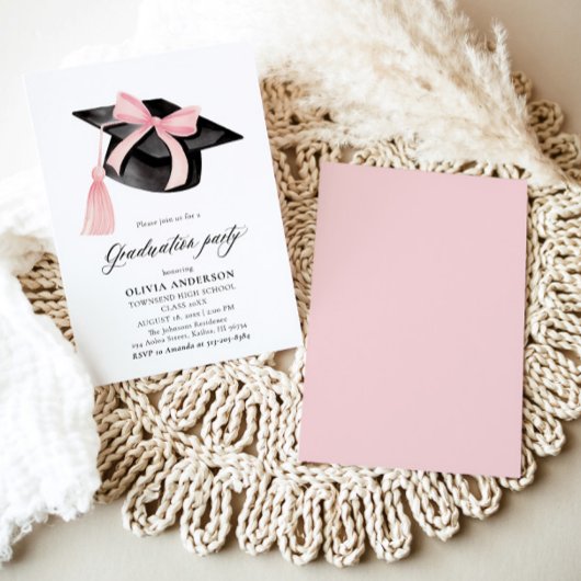 Moderne trendy roze boog afstuderen Cap Afstuderen Kaart