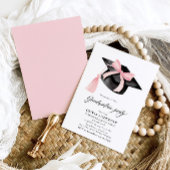 Moderne trendy roze boog afstuderen Cap Afstuderen Kaart