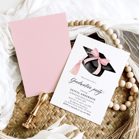 Moderne trendy roze boog afstuderen Cap Afstuderen Kaart