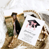 Moderne trendy roze boog afstuderen Cap Afstuderen Kaart