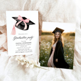 Moderne trendy roze boog afstuderen Cap Afstuderen Kaart