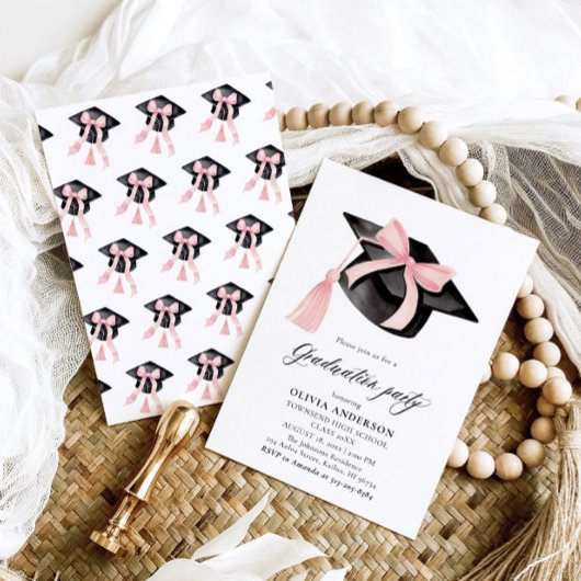 Moderne trendy roze boog afstuderen Cap Afstuderen Kaart