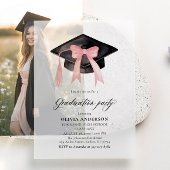 Moderne trendy roze boog afstuderen Cap Afstuderen Vellum Uitnodigingen
