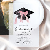 Moderne trendy roze boog afstuderen Cap Afstuderen Vellum Uitnodigingen