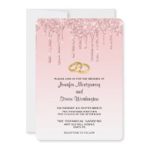 Moderne Trendy Roze Faux Glitter Bruiloft