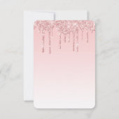 Moderne Trendy Roze Faux Glitter Bruiloft RSVP Kaartje (Achterkant)
