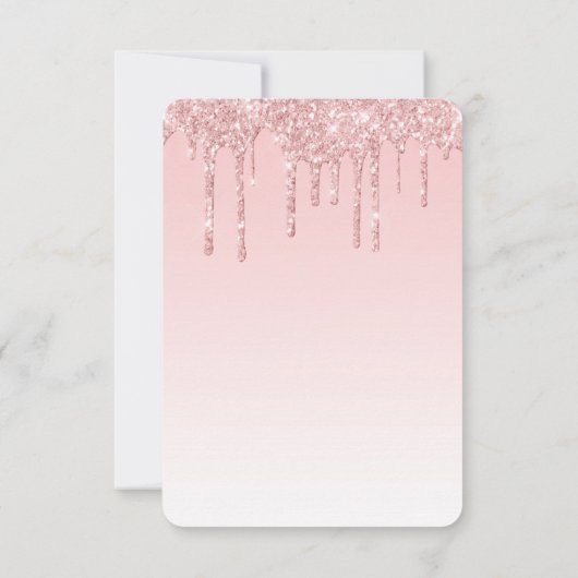 Moderne Trendy Roze Faux Glitter Bruiloft RSVP Kaartje (Achterkant)