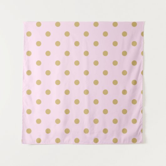 Moderne trendy roze & gouden polka stippen achterg wandkleed (Voorkant (horizontaal))
