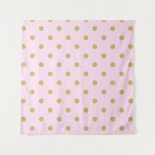 Moderne trendy roze & gouden polka stippen achterg wandkleed (Voorkant)