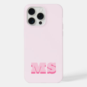 Moderne Trendy Roze Initiële Monogram iPhone 15 Pro Max Case