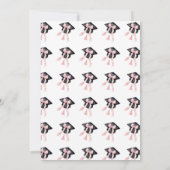 Moderne trendy roze strik afstudeerhoed afstuderen kaart (Achterkant)